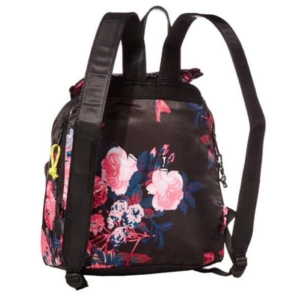 STEVE MADDEN 2Pc Large Backpack Set NWT PINK Black BLiLy Playful Floral - Picture 5 of 8